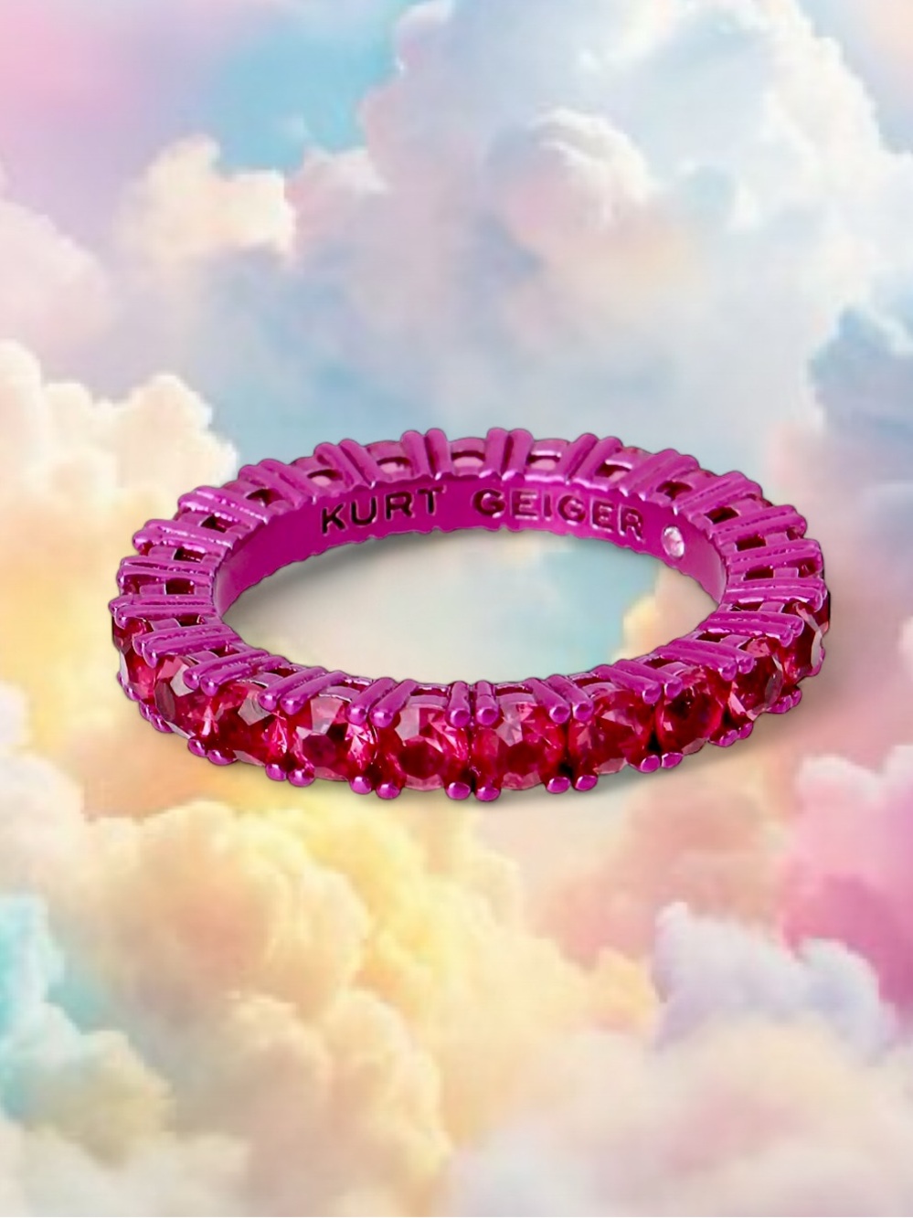 Kurt Geiger • Fuchsia & Pink Crystal Band Infinity Ring